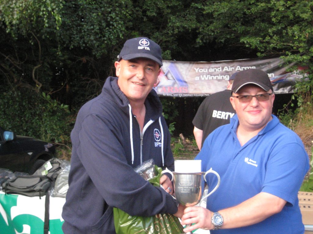 Darren picking up his trophy for winning C Grade. Well fought for mate.